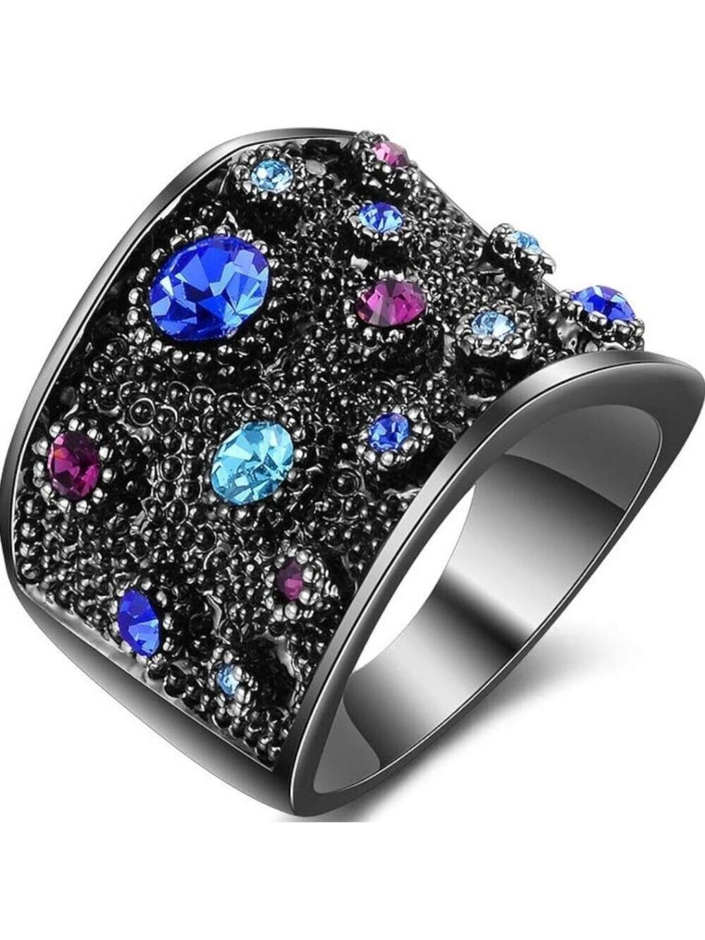 Black Crystal Statement Ring